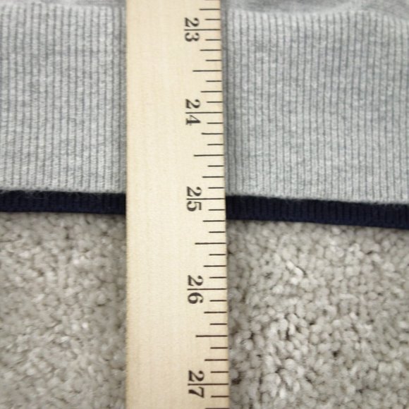 Nautica Sweater Mens Large Gray Blue Cotton Long Sleeve 1/4 Zip Mock Neck - Picture 8 of 9